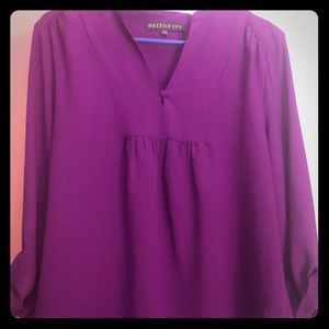 Purple long sleeve blouse
